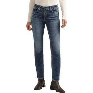 Women’s Mid Rise Straight Leg Jeans Cotton Polyester Elastane Classic Fit